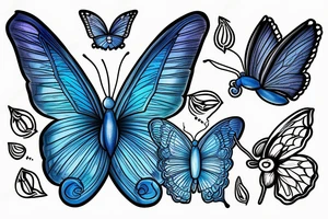 A blue butterfly and a joint tattoo idea