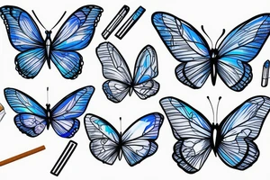 A blue butterfly and a cigarette tattoo idea