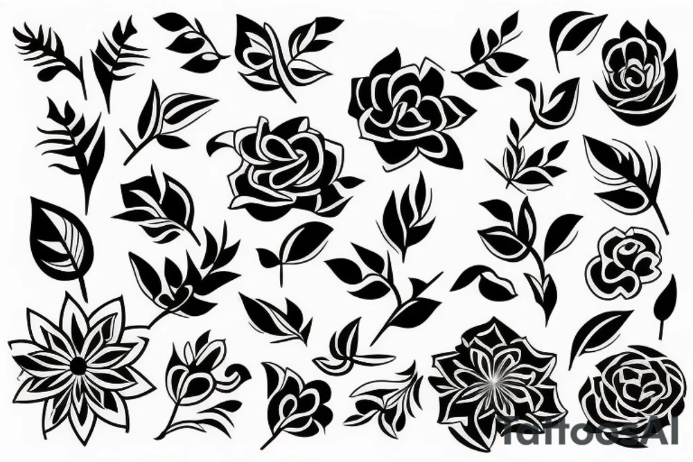 Abstract symbol flower tattoo idea