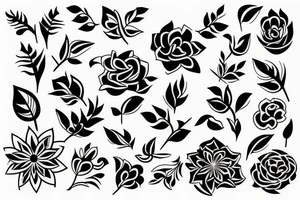 Abstract symbol flower tattoo idea