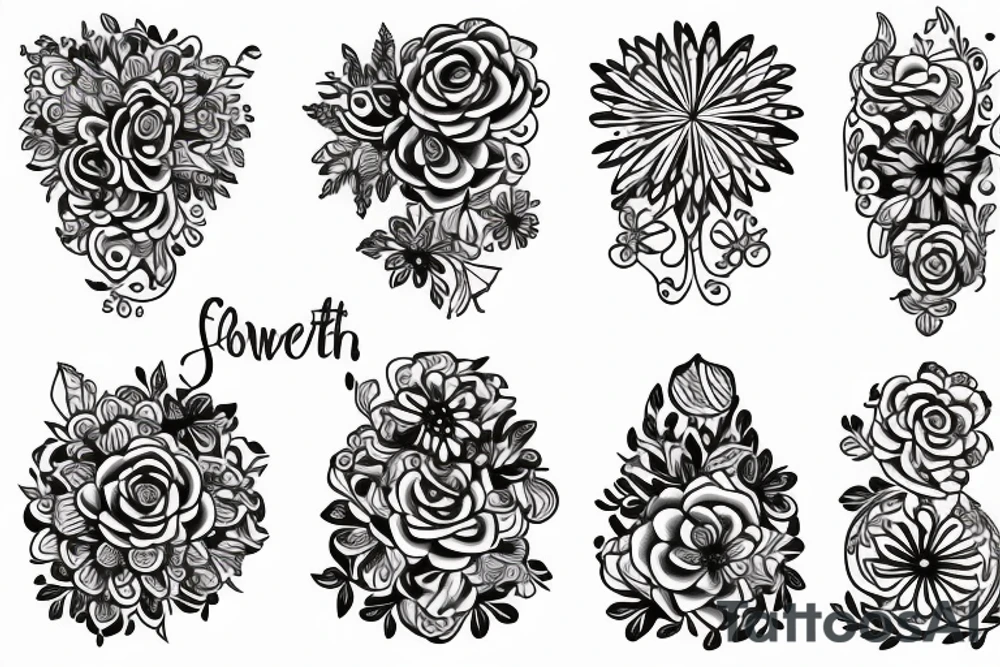Abstract symbol flower tattoo idea