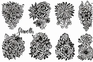 Abstract symbol flower tattoo idea