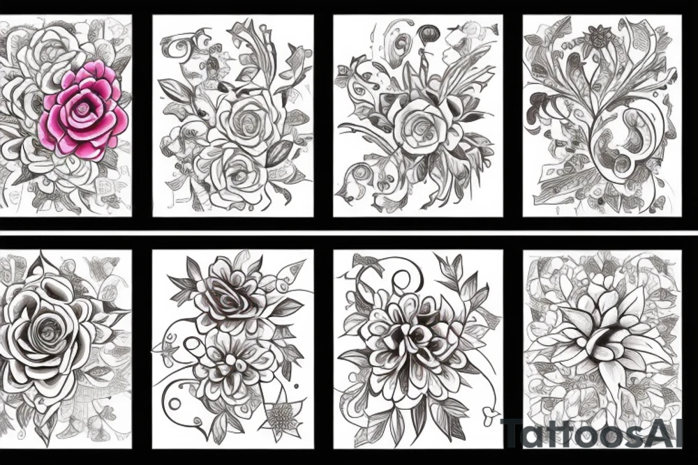 Abstract symbol flower tattoo idea