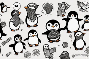 a small, cute little fat penguin that is waving and saying 'ello tattoo idea