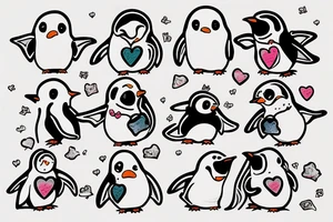 a small, cute little fat penguin that is waving and saying 'ello tattoo idea