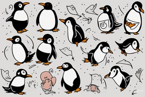 a small, cute little fat penguin that is waving and saying 'ello tattoo idea