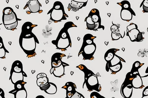 a small, cute, little fat penguin that is waving and saying 'ello tattoo idea