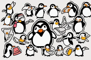 a small, cute, little fat penguin that is waving and saying 'ello tattoo idea