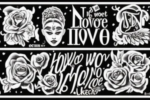 колесо обозрения в лесу с надписью "no one will love the way i do" tattoo idea