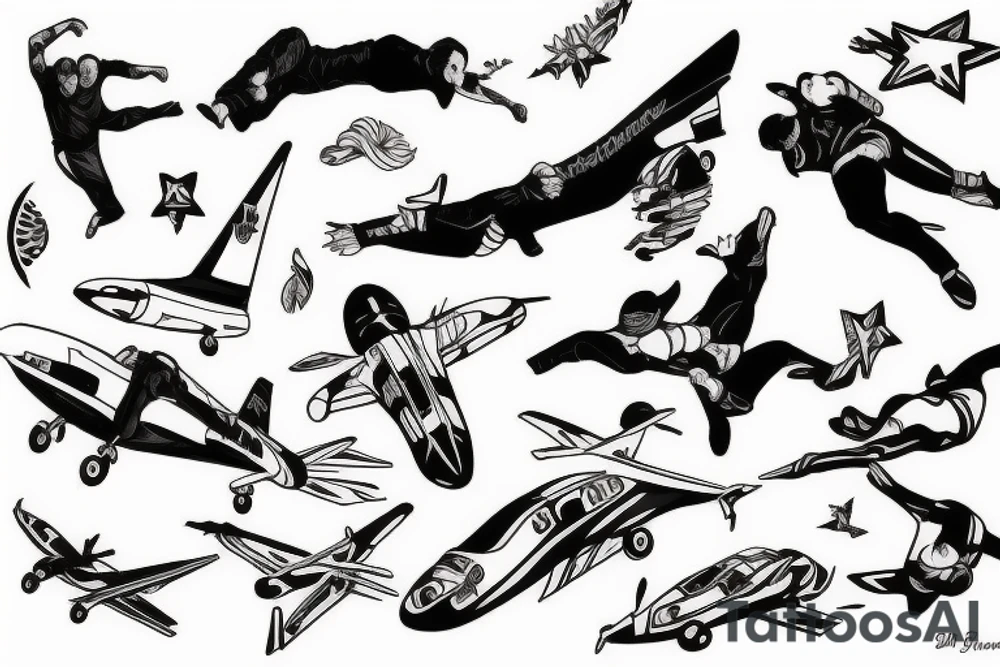 Human falling from a plane tattoo idea