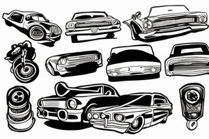 Crashed car tattoo idea