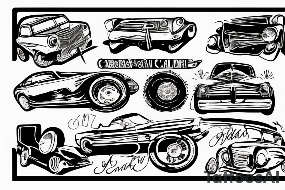Crashed car tattoo idea