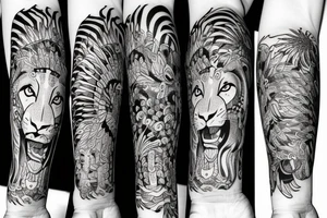 Zuez lion bravery pain and hurt tattoo idea