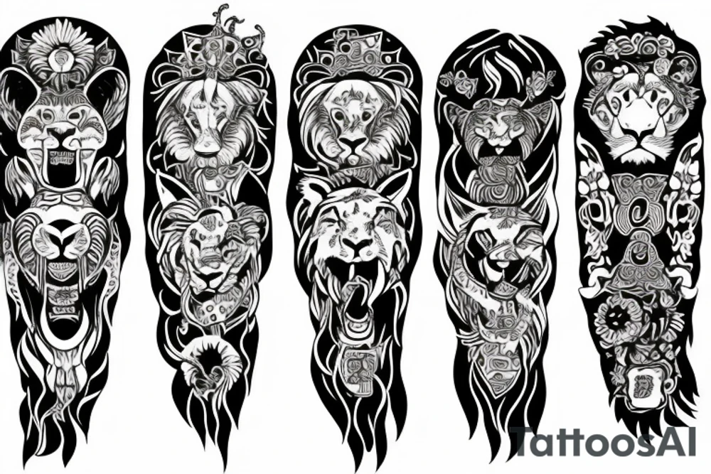 Zuez lion bravery pain and hurt tattoo idea
