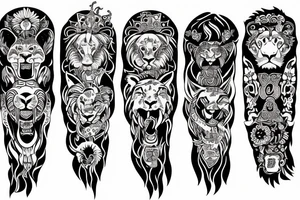 Zuez lion bravery pain and hurt tattoo idea
