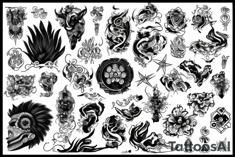 Blackwork polinesia tattoo idea