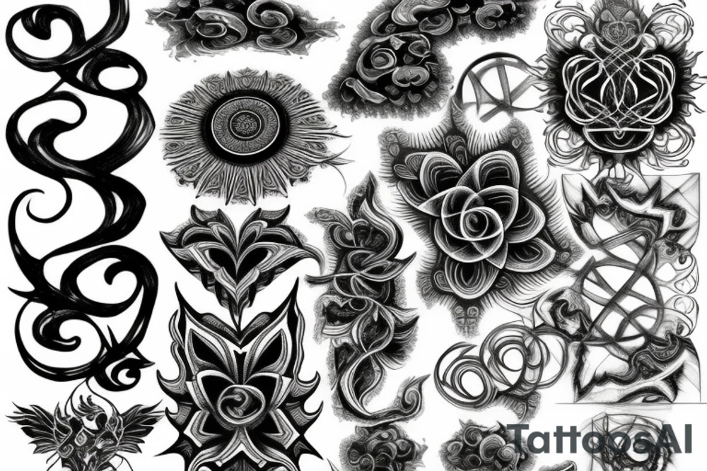 Blackwork fractal tattoo idea