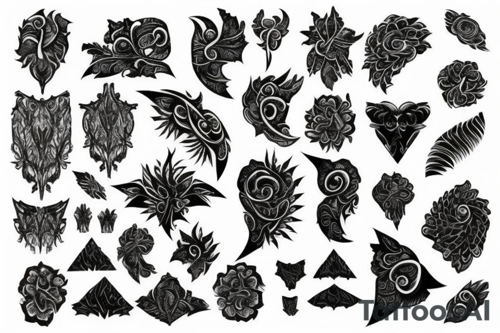 Blackwork fractal tattoo idea