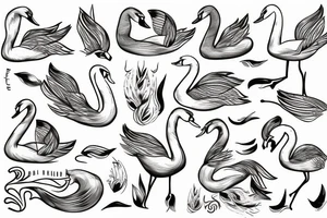 swan in minimalistic design tattoo idea