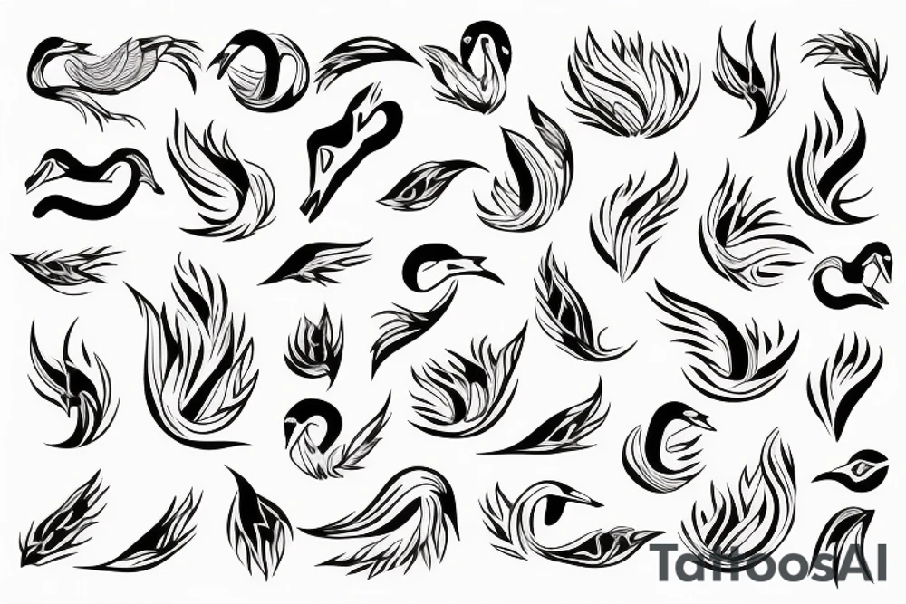 swan in minimalistic design tattoo idea
