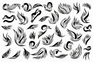 swan in minimalistic design tattoo idea
