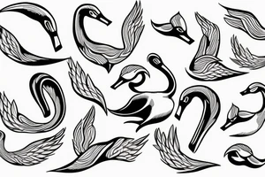 swan in minimalistic design tattoo idea