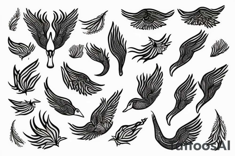 swan in minimalistic design tattoo idea