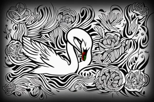 swan in minimalistic design tattoo idea