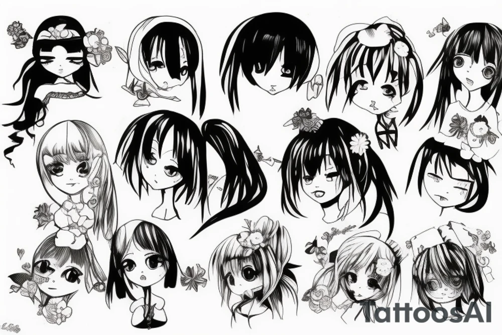 Trash anime girl tattoo idea