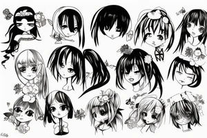 Trash anime girl tattoo idea