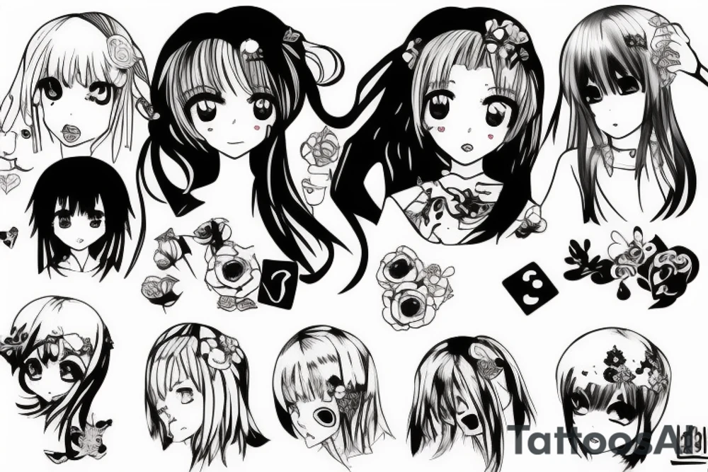 Trash anime girl tattoo idea