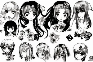 Trash anime girl tattoo idea