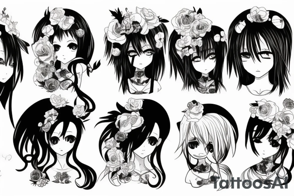 anime girl murder tattoo idea