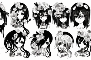 anime girl murder tattoo idea