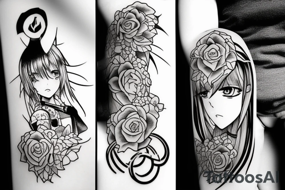 anime girl murder tattoo idea