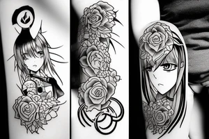anime girl murder tattoo idea