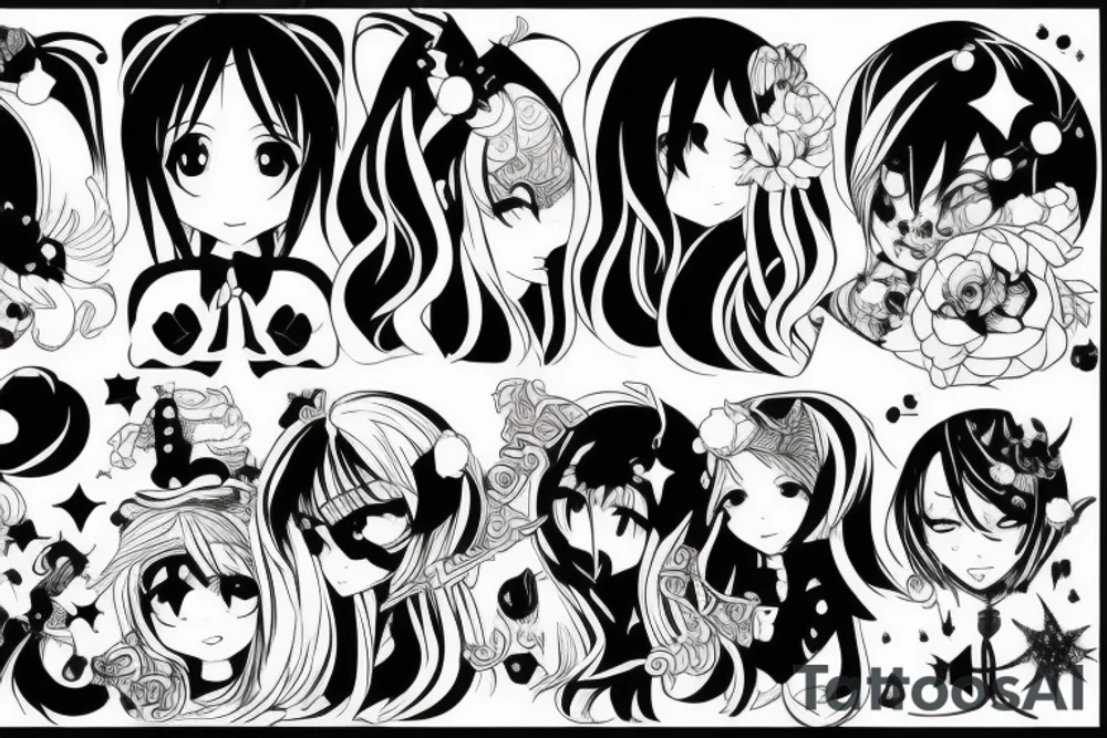 anime girl murder tattoo idea