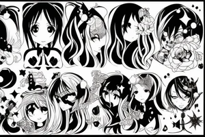 anime girl murder tattoo idea