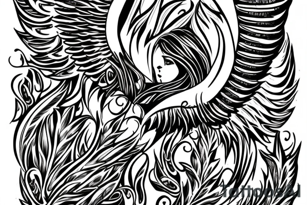 Crown and angel wings. Under corwn and between wings text "Born to be first" and under text "since sep 18" tattoo idea