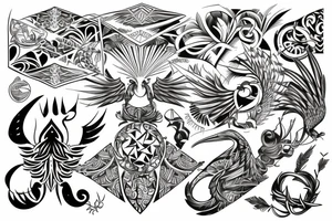 phoenix ornamental tattoo idea