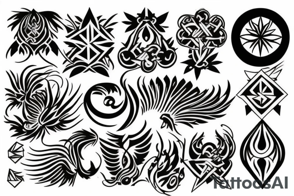 phoenix ornamental tattoo idea