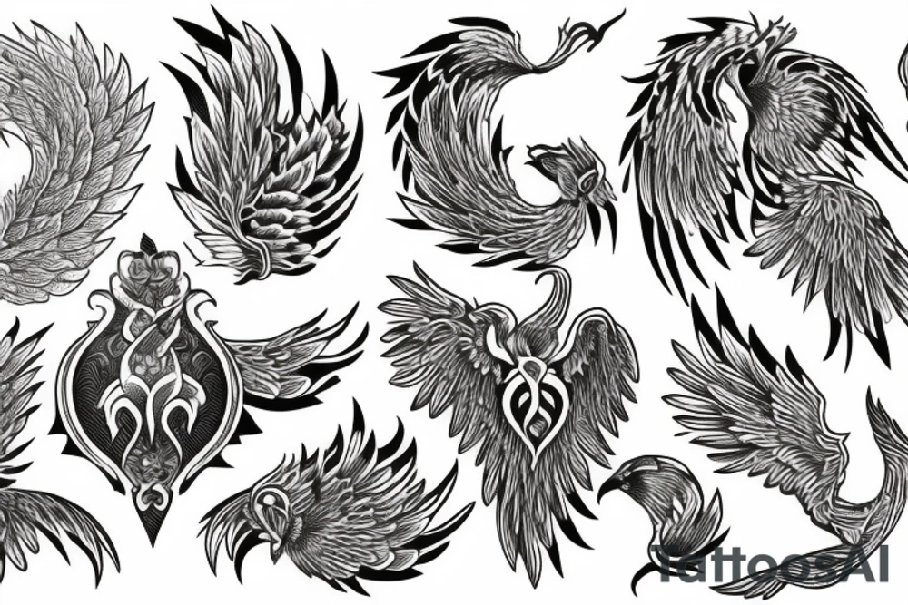 phoenix ornamental tattoo idea