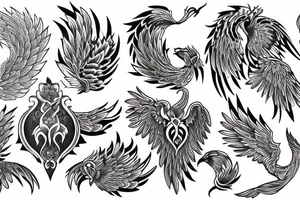 phoenix ornamental tattoo idea