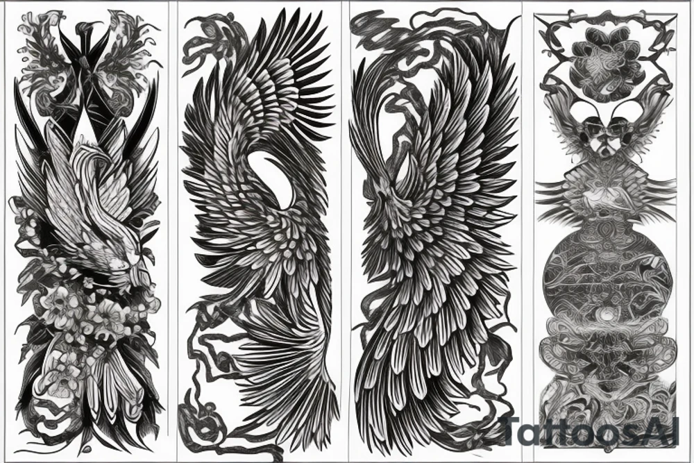 phoenix ornamental tattoo idea