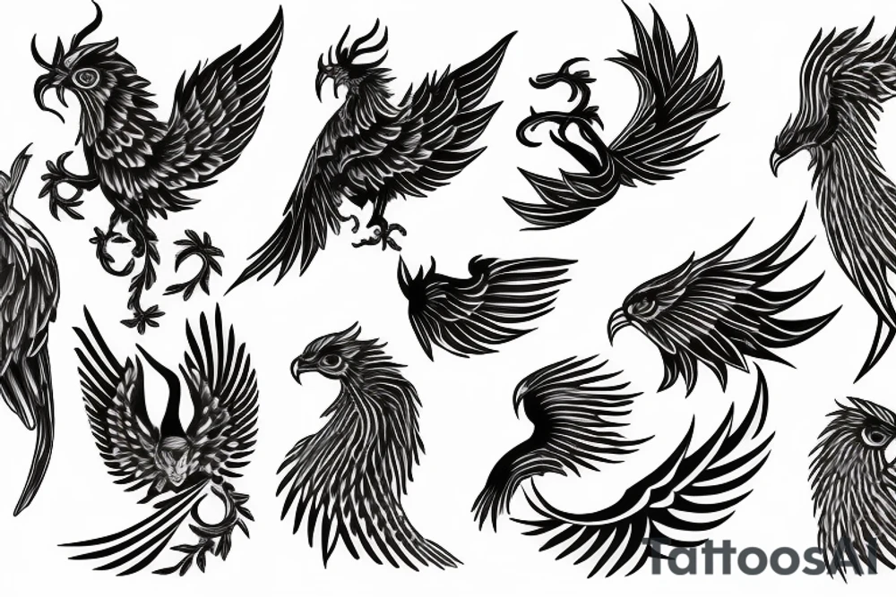 phoenix ornamental tattoo idea