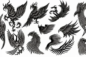phoenix ornamental tattoo idea