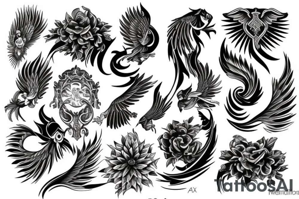 phoenix ornamental tattoo idea