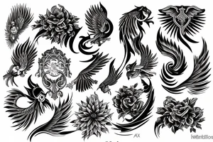 phoenix ornamental tattoo idea