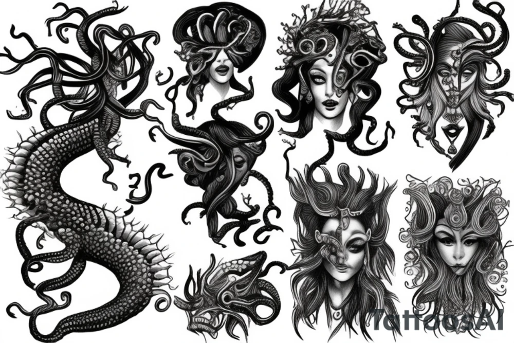 Medusa animal tattoo idea