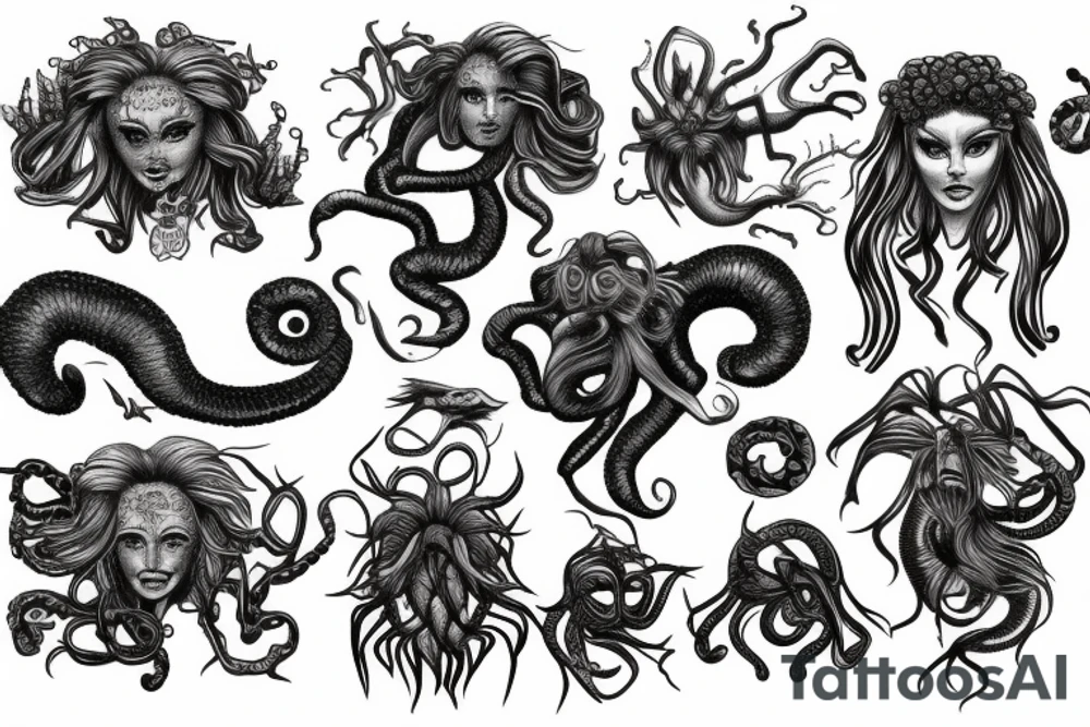 Medusa animal tattoo idea